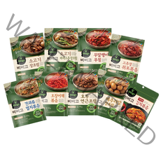 (에이브쇼핑) 비비고 반찬 9종 모음(소고기 꽈리 무말랭이 멸치볶음 오징어채 메추리알 호두연근 쥐포볶음 김치볶음), 세트