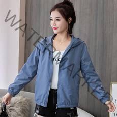 자켓 여성 기본 후드 자켓 지퍼 2021 가을 인과 솔리드 윈드 브레이커 경량 여성 후드 자켓 코트 조끼 팜므