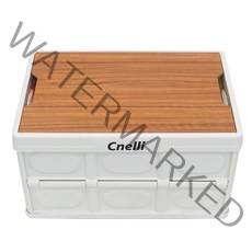 씨넬리 대용량 캠핑 수납 멀티 폴딩박스 55L (+우드상판포함), 캠핑박스 55L