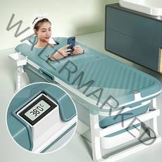 에스디엘 핸즈프리 이동식 접이식 욕조 반신 간이 가정용 (대형 특대형), 블루