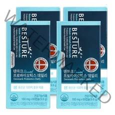 100억유산균 베스처 덴마크 프로바이오틱스 데일리 장건강 배변활동 프리바이오틱스, 60캡슐, 4박스