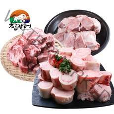 정읍산외한우마을 한우사골 우족 잡뼈 도가니 스지 국거리 4kg외(옵션선택), 1세트, 사골2kg+잡뼈2kg+도가니200g
