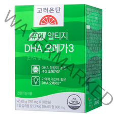고려은단 퓨어 알티지 DHA 오메가3 60캡슐 식물성캡슐, 5개