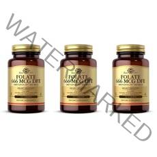 Solgar 솔가 엽산 400mcg 활성형엽산 Folate 666 MCG DFE 100타블렛 3개