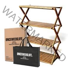 원스위크라이프 아웃도어 우드 캠핑선반 + 가방세트, 4단 x 1개