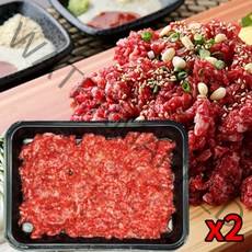[1+1] 1++ 한우 소고기 육회 210g+소스 x 2, 1++ 육회 420g + 간장소스 x 2