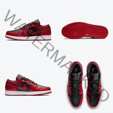 (해외배송) 100스퀘어 나이키 에어 조던 1 로우 바시티 레드 553558-606 Varsity Red.Summit White-Black