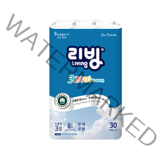 리빙티슈 3겹 크리미 롤화장지 25m, 30롤, 1개