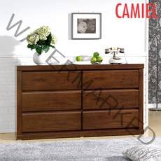 [기간한정 5% 할인이벤트][까미엘]블랑2 천연무늬목 도장 1500 와이드서랍장(SU_BL0042), 월넛