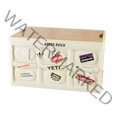 에어즈락 캠핑 폴딩박스 일반형, 박스 크림화이트 + 상판 우드