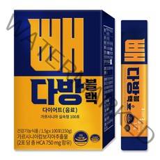 순수식품 빼다방 블랙 커피 다이어트 음료 가르시니아 방탄커피 MCT오일 1박스(총 100포) 실속형 체지방감소 건강기능식품, 100개, 1.5g