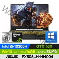 [사은품 증정!] ASUS TUF Gaming F15 FX506LH-HN004 가성비 롤 오버워치 게이밍 노트북 (코어i5-10300H/GTX1650), 블랙, 코어i5, 512GB, 16GB, 윈도우 포함