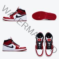 (해외배송) 100스퀘어 나이키 에어 조던 1 미드 시카고 Chicago 554724-173 White.Gym Red-Black
