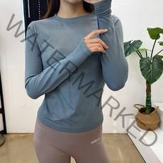 스토리원 여성 베이직 기본 긴팔 요가 티셔츠 요가복 RKFT-LT17