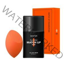 그라펜 매치업 파운데이션 40ml + 엣지 컷 퍼프, 24호 샌드, 1세트