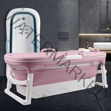 초특대 반식욕 사우나통 플라스틱 접이식스파욕조 조립식 이동형, 접이식스파욕조 초특대 핑크