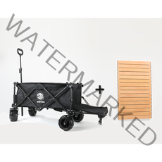 [스마트무브] 확장형 캠핑웨건 + 웨건 상판 <세트 상품 구매시 텀블러 증정>, 블랙, 캠핑 웨건+우드 상판 세트