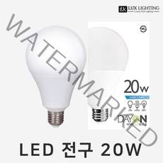 럭스라이팅 데이온 LED전구 20W, 주광색, 1개