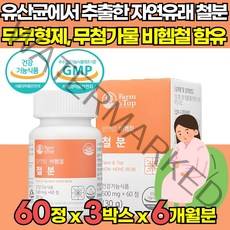 무부형제 유산균배양 자연유래 철분 비헴철 유기농 부원료 철분제 임산부 임신 준비 초기 중기 후기 수유부 모유수유 출산후 어린이 청소년 가임기 20대 30대 여성 여자 영양제, 60캡슐 X 3박스 (3개월분)