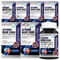 캐나다 옵티MSM 2000 OptiMSM 연골 무릎 관절 영양제 MSM 엠에스엠, 60정, 6박스