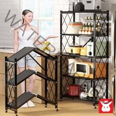 토토 원터치 폴딩 선반 펜트리 홈쇼핑 철제선반 접이식 이동형 정리대, 3단, 화이트