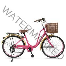 [지멘스 자전거]지멘스 Fresh 클래식 24인치 26인치 7단변속 스테인리스나사 알루미늄핸들 자전거, 프레쉬26인치_핑크골드
