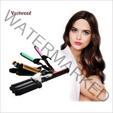 바스트우드 LED 온도조절 물결 헤어 펌 웨이브 고데기 온도 조절, 골드