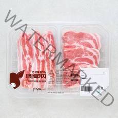 모아미트 캐나다산 보리먹인 암퇘지 삼겹 목살 반반팩 구이용 (냉장), 1kg, 1개