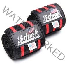 Schiek (씨크) 리스트랩 손목보호대 24인치 (약60cm) 프리웨이트 트레이닝용 헬스용품, 레드