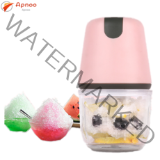 Apnoo 미니 눈꽃빙수기 가정용 충전식 각얼음 빙수기, JR-20-핑크