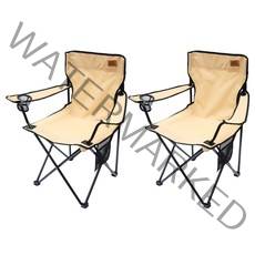 [쿠팡수입] 아웃도어 포레스트 디럭스 캠핑 의자 세트, 아이보리, 2개