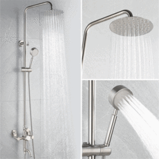 준앤코 SUS304 스테인리스 해바라기 샤워기 스테인레스 젠다이 설치가능 스텐 레인샤워, SRS02