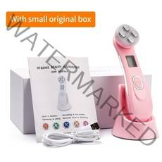 led마스크 페이셜 마사지 페이셜 메조 테라피 5 in 1 광자 치료 장치 안티 에이징, 분홍색 작은 상자