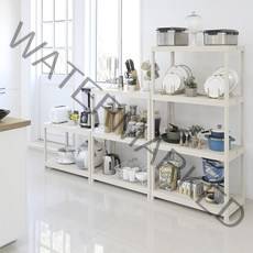 스토리지햅 화이티 라탄 3단 4단 5단 조립식 모듈 선반 틈새 선반장 주방 침실 베란다 창고 펜트리, 아이보리, 노멀 800 5단