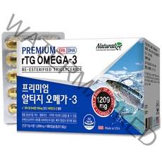 미국산 고함량 rTG 알티지 오메가3 6개월분 EPA DHA 혈행개선 영양제, 180정, 1개