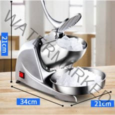 Agencies 가정용 업소용 팥빙수 기계 자동 눈꽃빙수 제조기 얼음 분쇄 빙수기, 빙수기(실버)