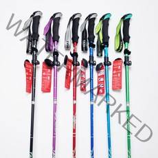 라이브 1+1초경량 접이식 등산스틱 듀랄루민 휴대용 등산지팡이 파우치 증정, 퍼플