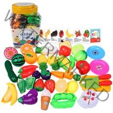 플레이맥스 싹둑요리 과일자르기 놀이 세트, 혼합 색상