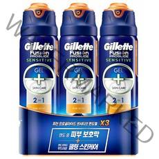 질레트 센서티브 2 in 1 퓨어스포츠 듀오팩 쉐이빙 젤, 170g, 3개