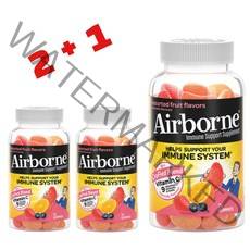 [2+1] Airborne 에어본 면역 강화 이뮨 서포트 비타민 구미 75정 과일맛