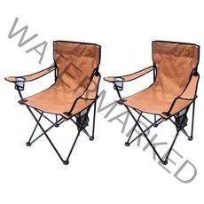 [쿠팡수입] 아웃도어 포레스트 디럭스 캠핑 의자 세트, 브라운, 2개