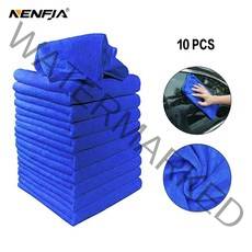 고압세차기 고압세척기 충전 무선 가정용 고압 세척기 10 pcs 마이크로 화이버 자동차 청소 수건 자동차 오토바이 세척 유리 청소 작은 수건, 파란색