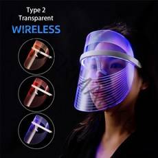 led마스크 3 색 광자 광선 치료 페이셜 마스크 무선 사용 라이트닝 멜라닌 화이트닝, 협력사, 무선 투명