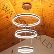 무드조명 LED 3단 대형 샹들리에 로비조명 고급 복층 루이즈 거실등 호텔 로비 모던 인테리어, 투톤 3단 로비조명