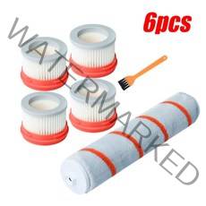 [호환제품] for xiaomi dreame 무선 진공 청소기 v8 v9b v9p v10 v11 hepa 플러시 롤링 브러시 교체 부품 액세서리 키트, 6개