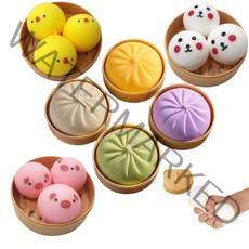 (1+1/모양선택) 만두 말랑이 모찌 세트 피젯 팝잇 모찌 클레이 주물럭 찐득이 만득이 LUARMO, 왕만두 퍼플, 말랑이 토끼