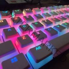 게임용키보드 led 피시방 가성비키보드 oem profile pbt keycaps 키, 주황색