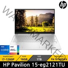 HP Pavilion 15-eg2121TU /+마우스증정, Free DOS, 16GB, 1TB, 코어i7, 실버