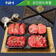 [강진완도축협] 1등급 한우선물세트 정육3호 총1.6kg (불고기+불고기+국거리+장조림 / 각400g씩 )