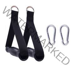 케이블머신 그립 푸쉬 다운 등운동케이블 기계에 대한 조정 가능한 피트니스 핸들 부착 저항 그립 스트랩 훈련 핸들 D 링 홈 체육관, A 형 블랙